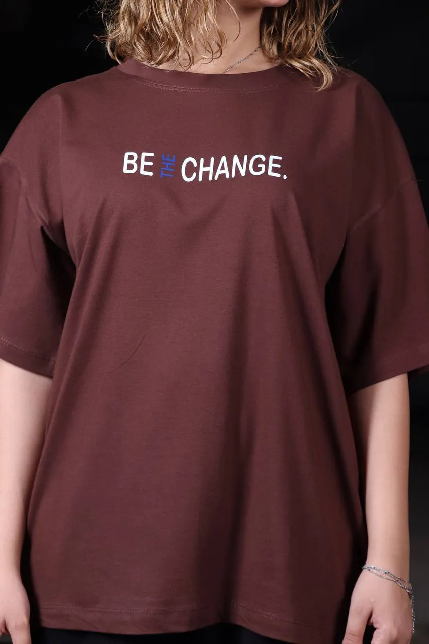 تیشرت باکسی زنانه Be The Change